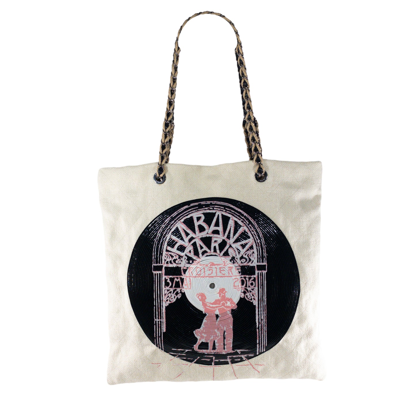 Chanel Beige Coco Cuba Record Embroidered Tote