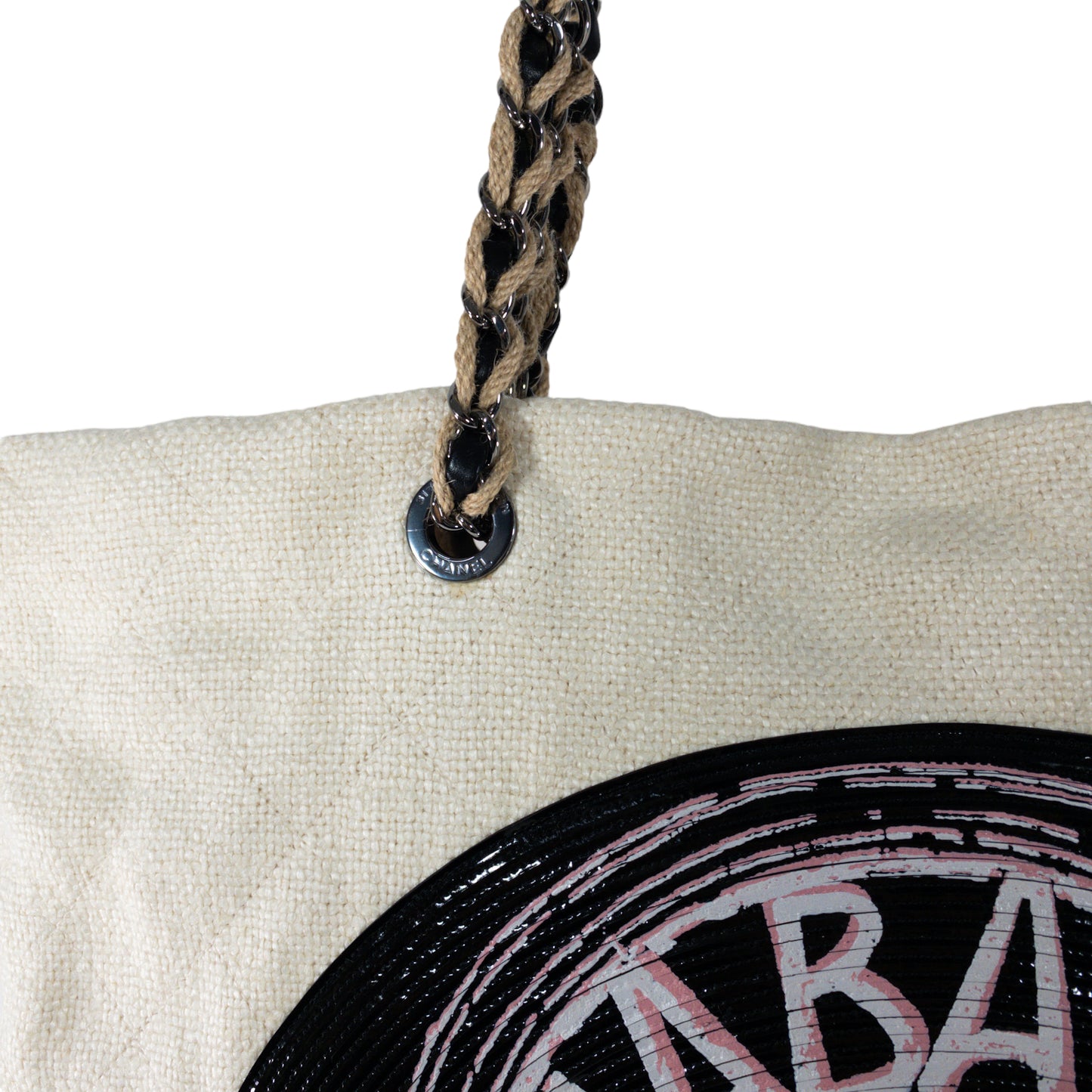 Chanel Beige Coco Cuba Record Embroidered Tote