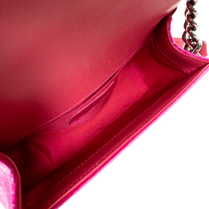 Chanel Fuchsia Velvet Small Boy Bag