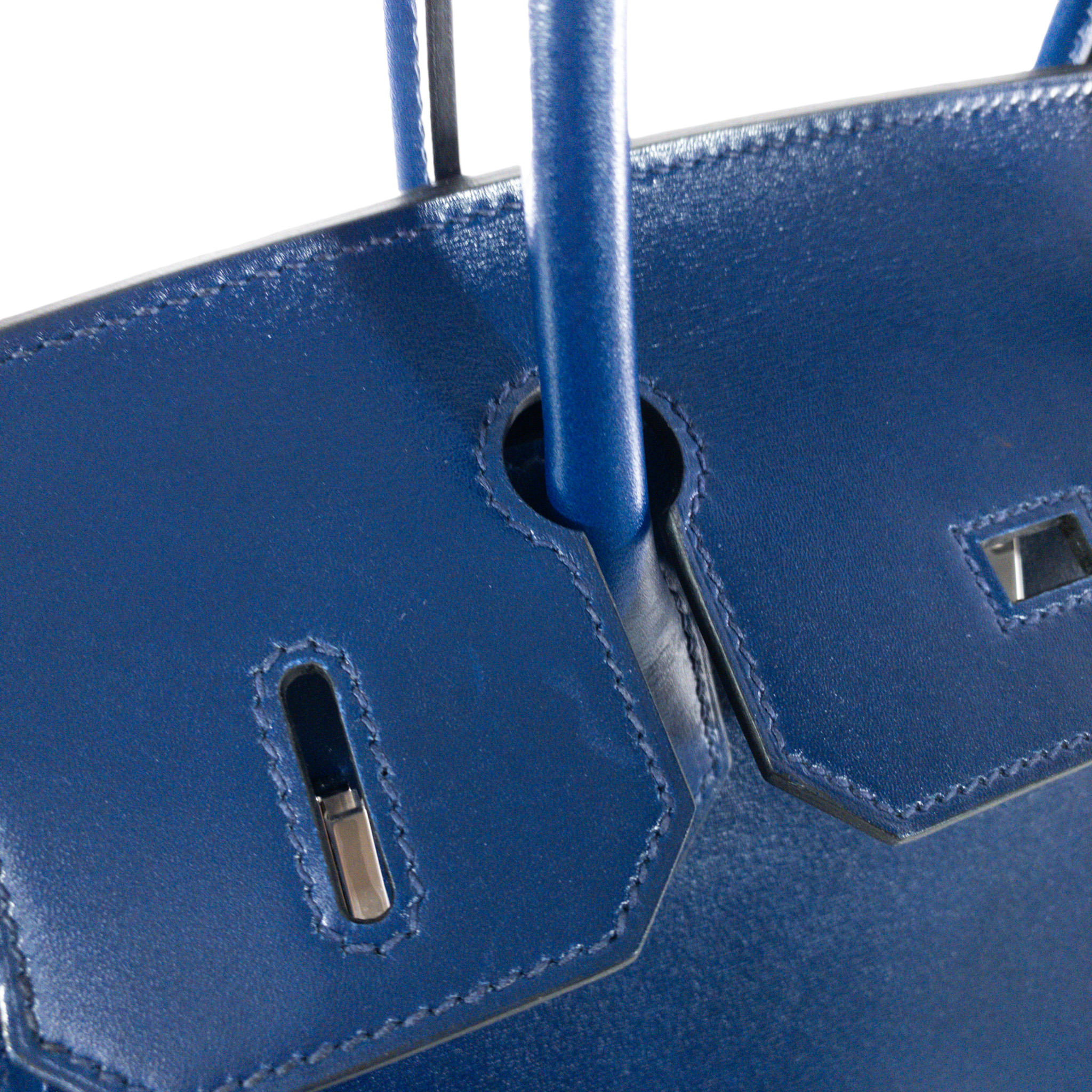 Hermes Blue Sapphire Sellier Birkin 30