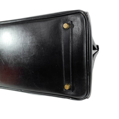 Hermes Vintage Black Birkin 35 Box Leather GHW