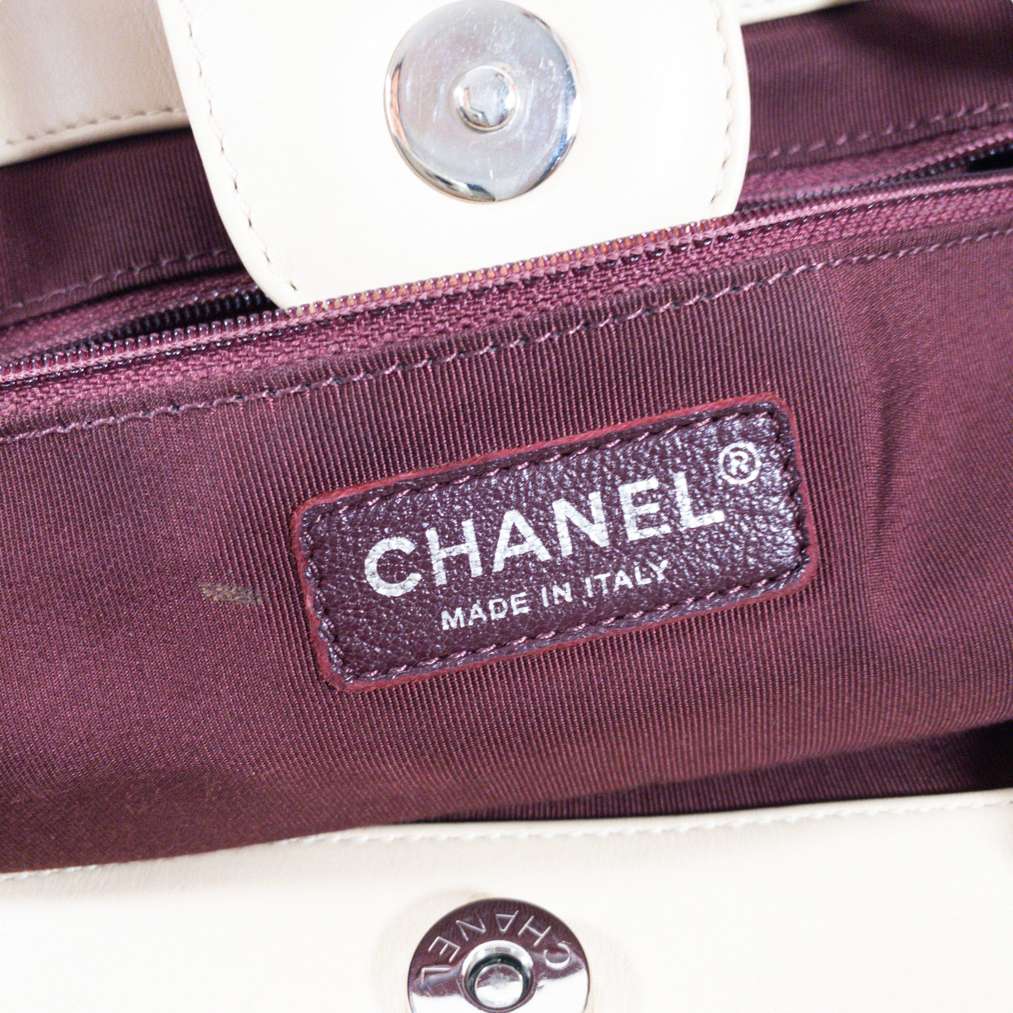 Chanel Beige Drawstring Shopper Tote