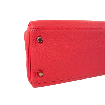Hermes Kelly 32cm Rouge Pivoine Clemence GHW
