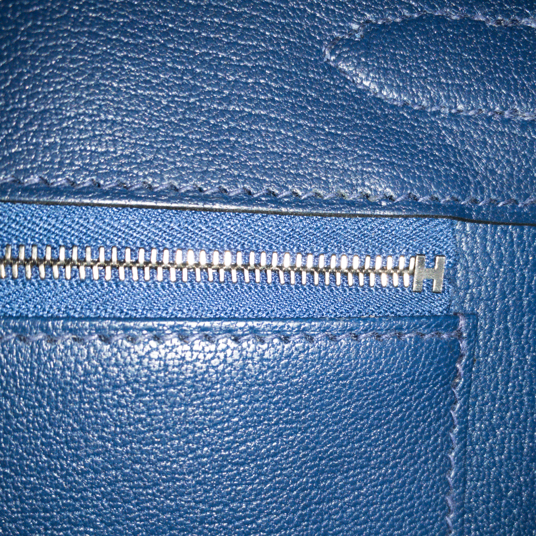 Hermes Blue Sapphire Sellier Birkin 30