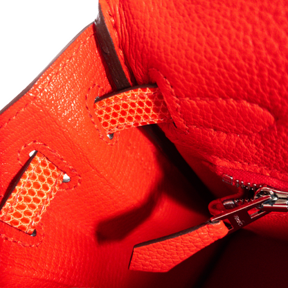 Hermes Poppy/Capucine Kelly 25 Touché PHW