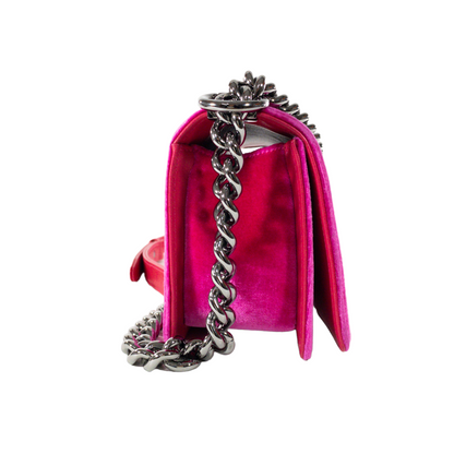 Chanel Fuchsia Velvet Small Boy Bag