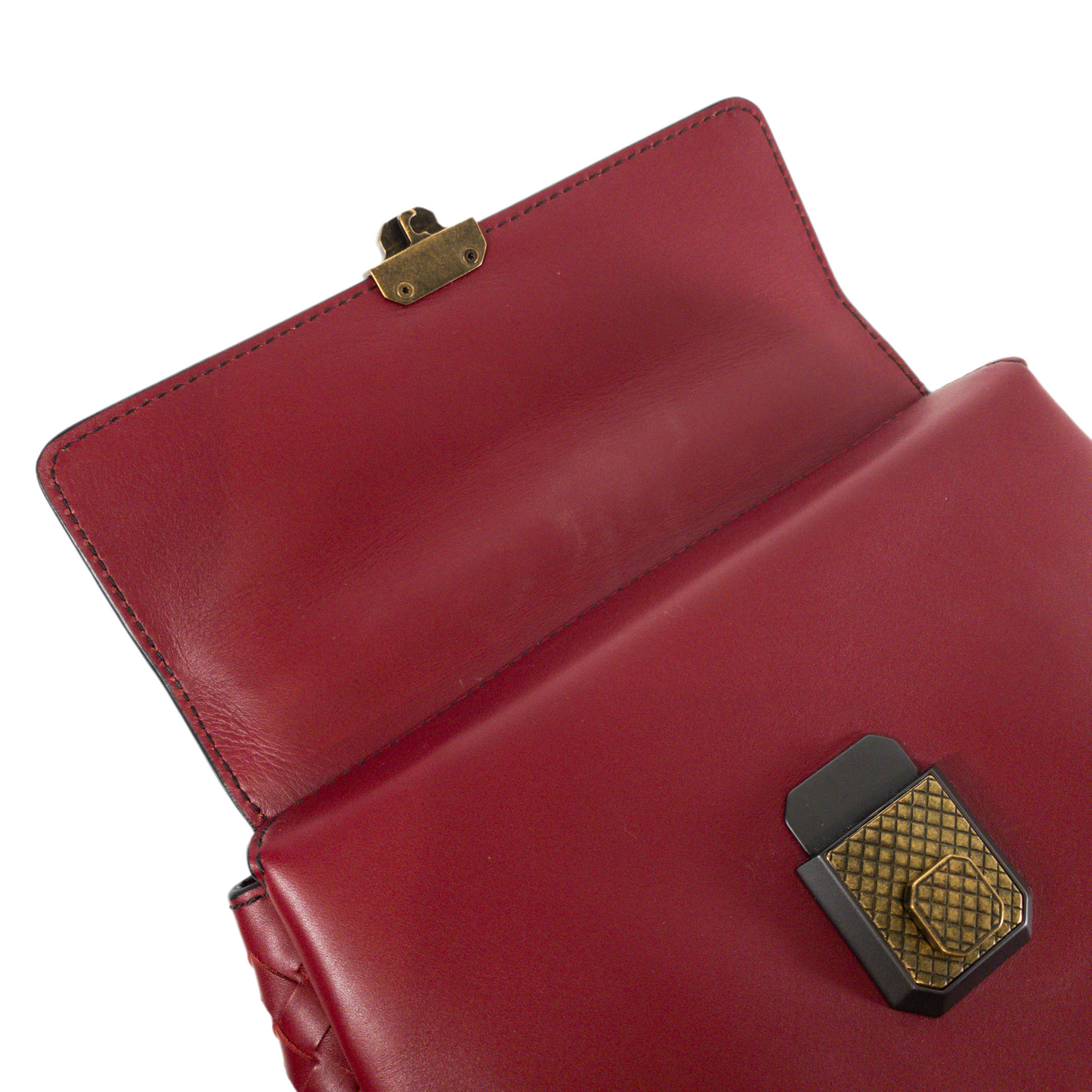 Bottega Veneta Red Intrecciato Top Handle