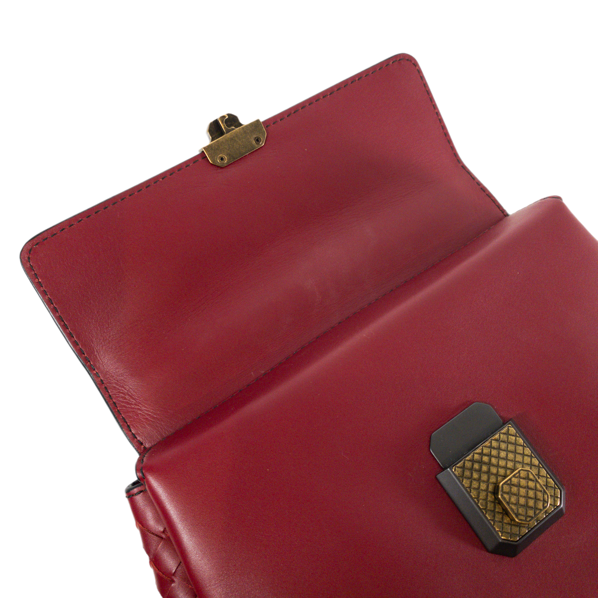 Bottega Veneta Red Intrecciato Top Handle