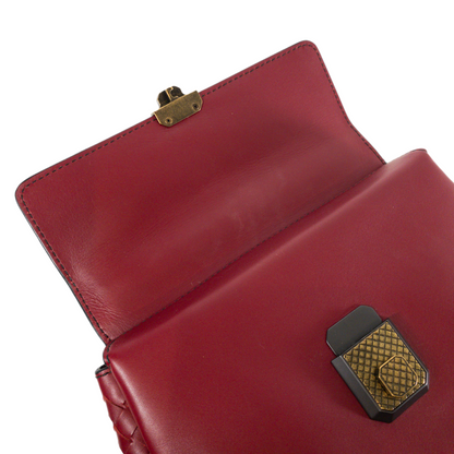 Bottega Veneta Red Intrecciato Top Handle