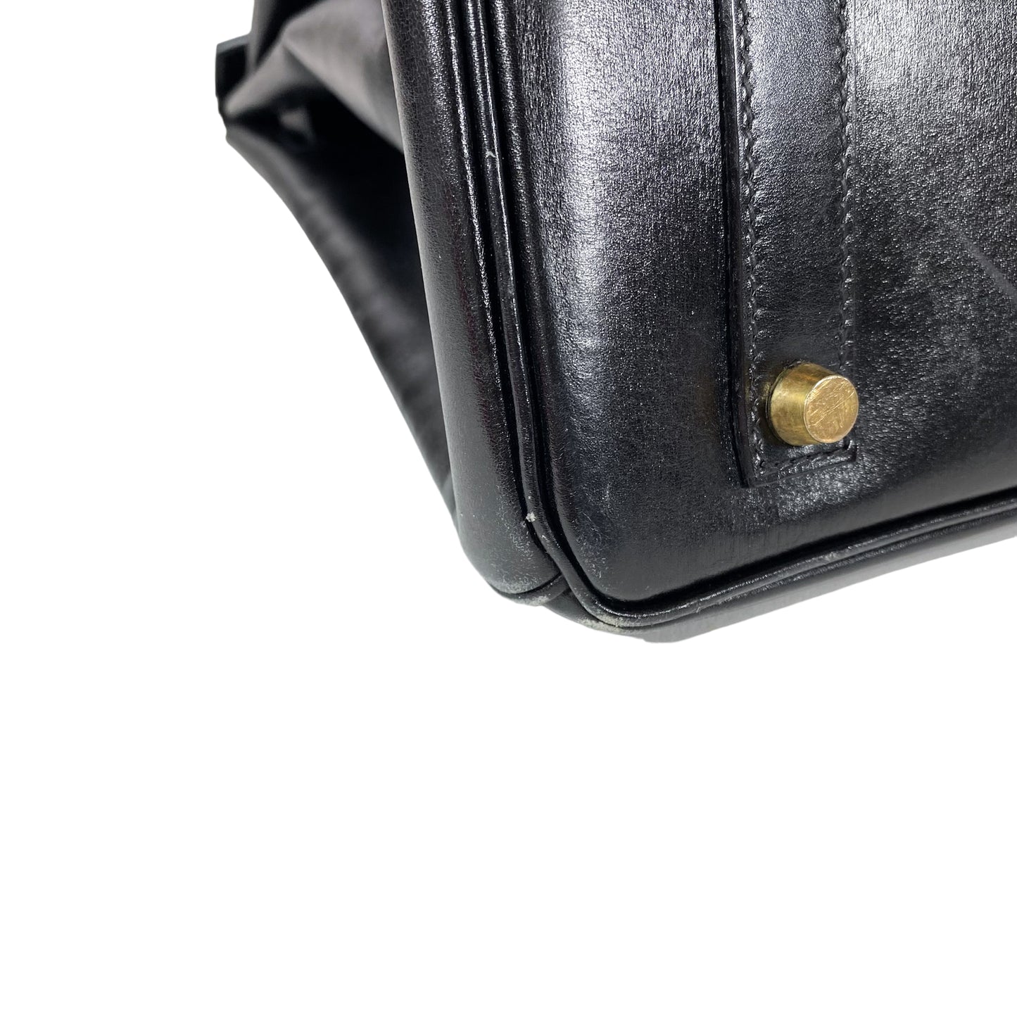 Hermes Vintage Black Birkin 35 Box Leather GHW