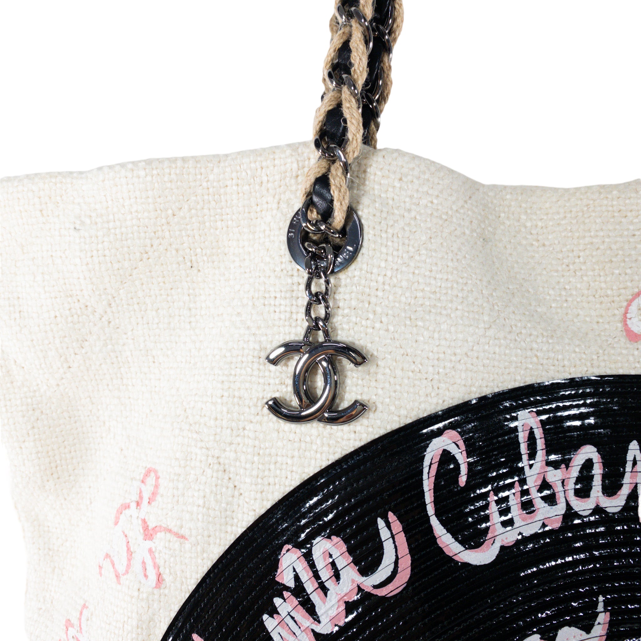 Chanel Beige Coco Cuba Record Embroidered Tote