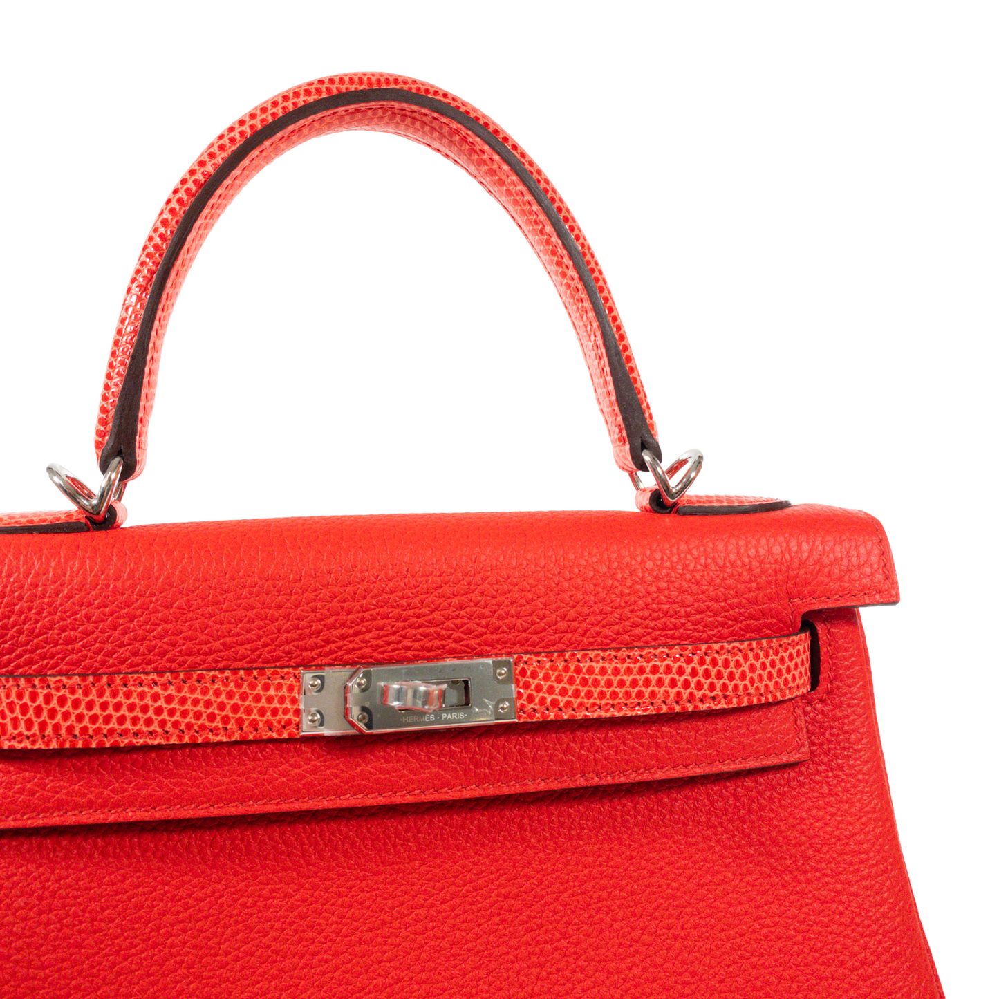 Hermes Poppy/Capucine Kelly 25 Touché PHW