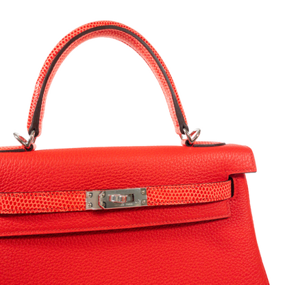 Hermes Poppy/Capucine Kelly 25 Touché PHW