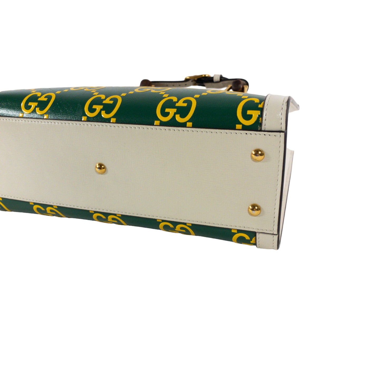 Gucci Green/White Leather Small Diana Bag