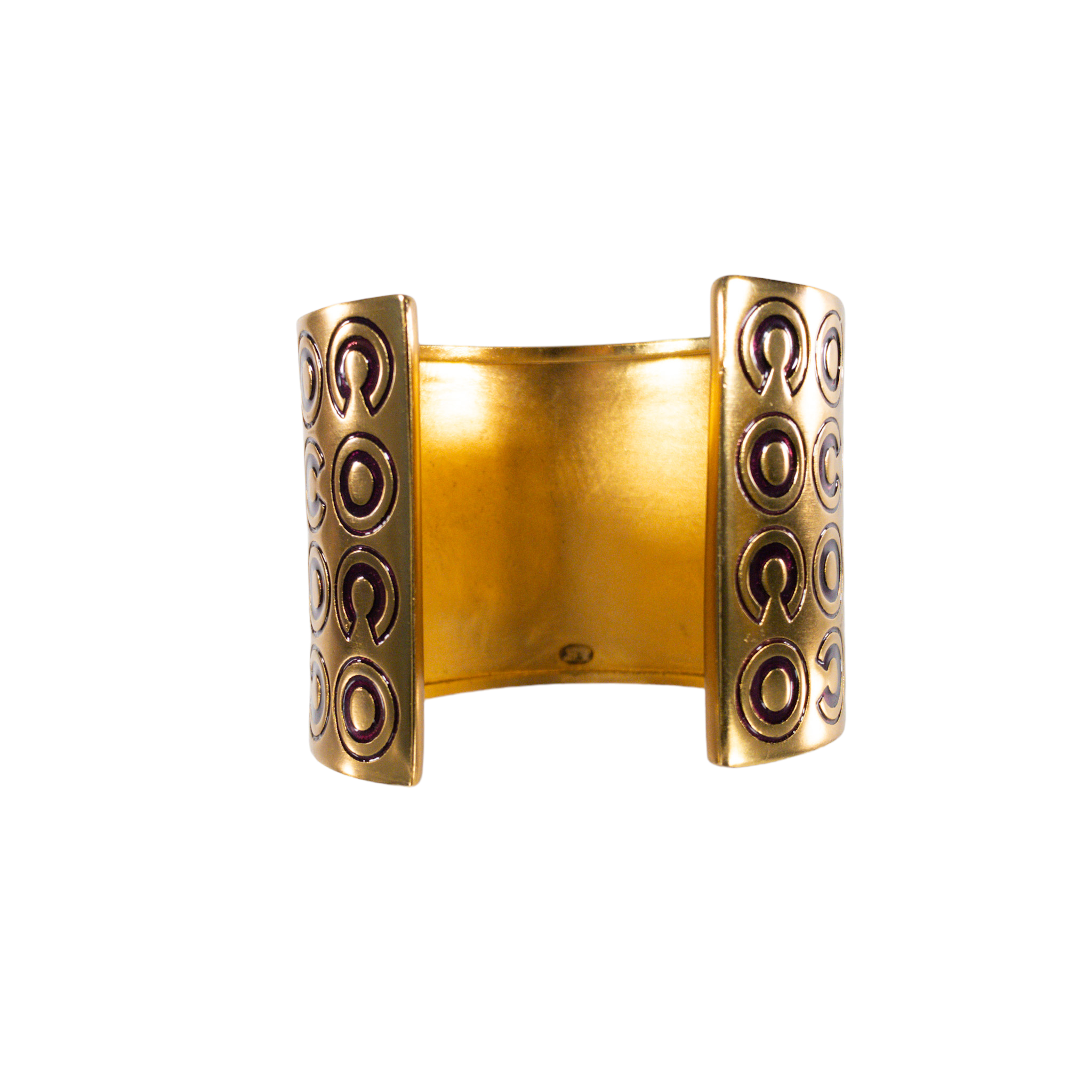 Chanel Gold / Burgundy Coco Cuff