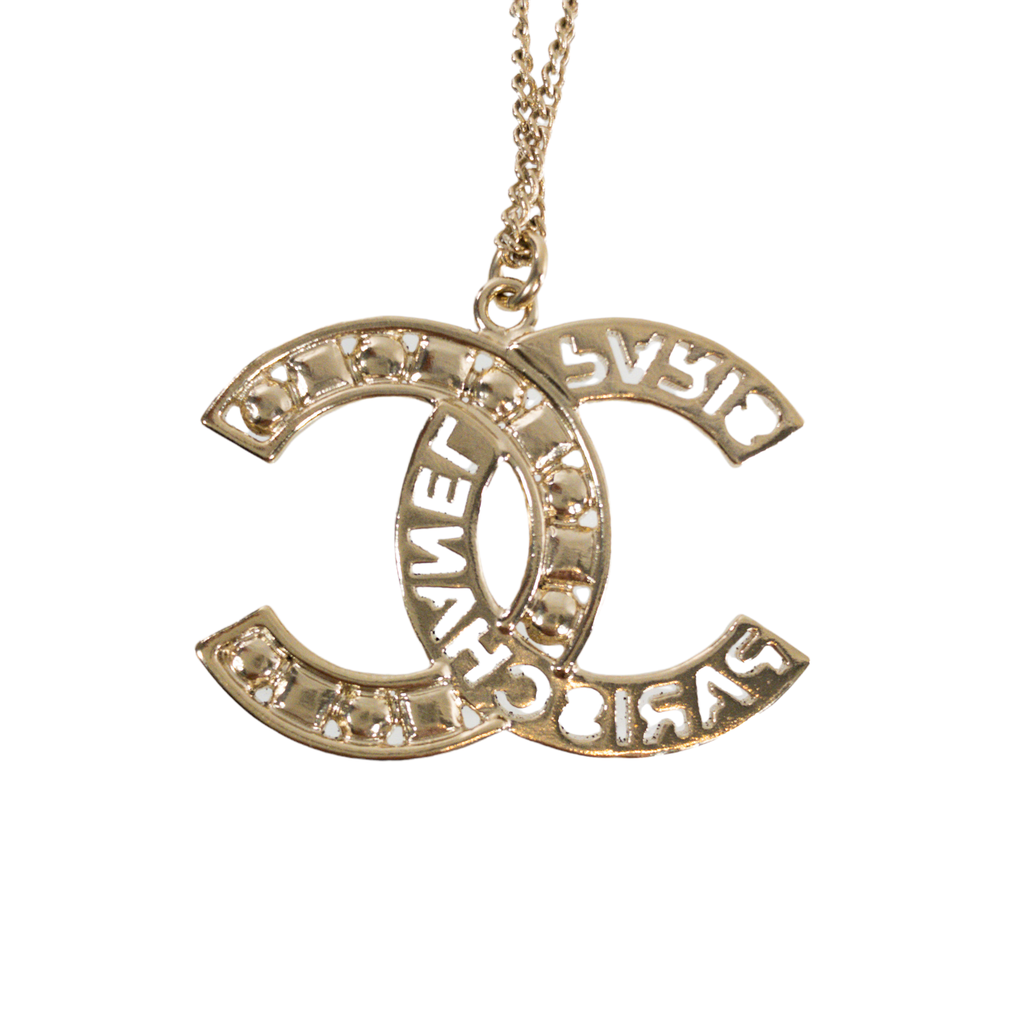 Chanel Paris Gold CC Necklace with Stones